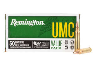 Remington UMC 223 ammo is loaded with a jacketed hollow point